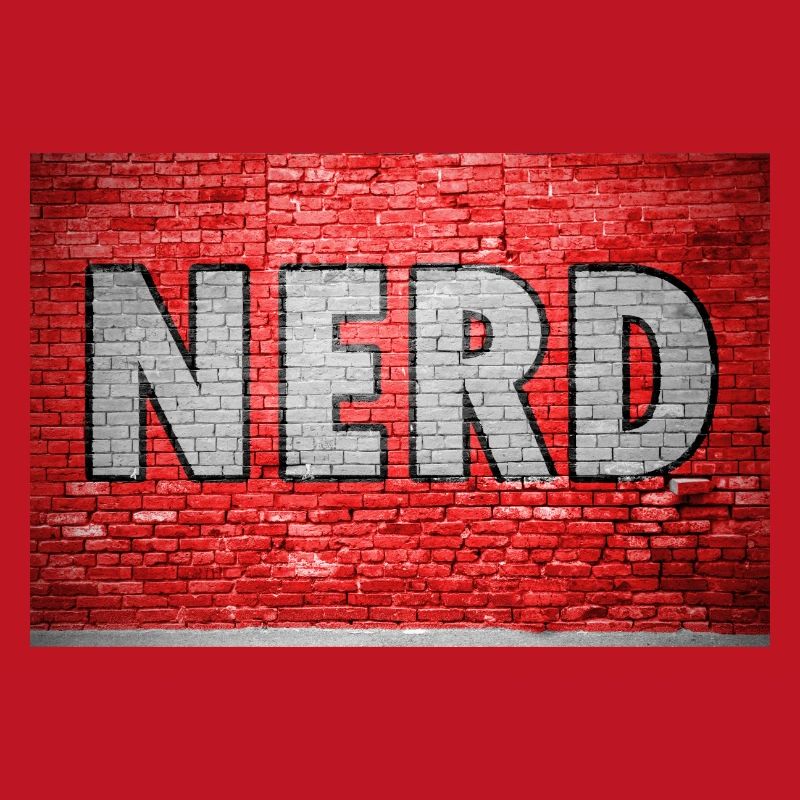 Graffiti de nerd sur un mur de briques