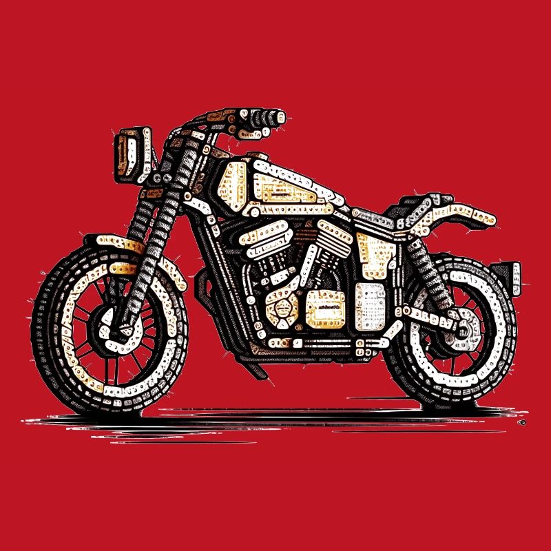Motorrad als Oldtimer Zweirad in 16-Bit