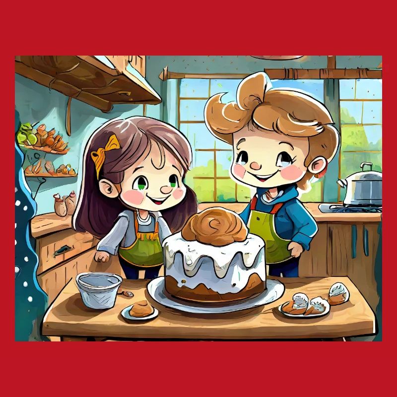 german nursery rhymes illustrated comic Bake Cake