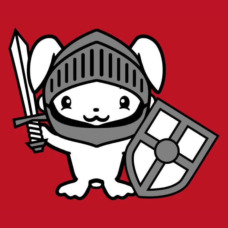 Lapin Chevalier Épée Bouclier Armure Casque Château Héros