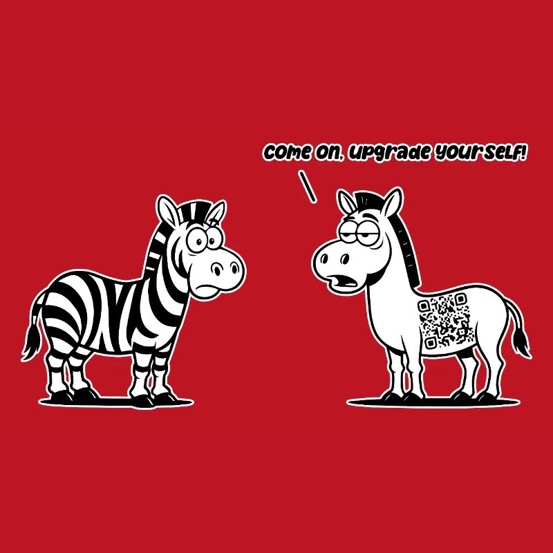 Lustiges Zebra mit QR-Code-Upgrade