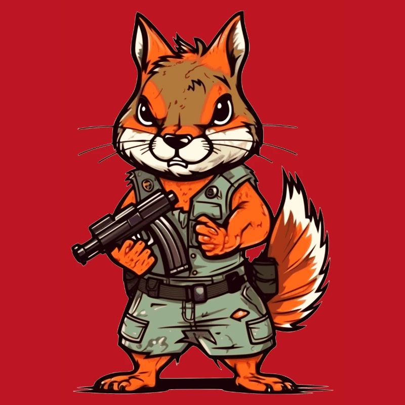 Eichhörnchen bis an die Zähne bewaffnet