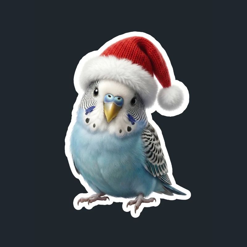 Perruche bleue avec chapeau – Simplement festif