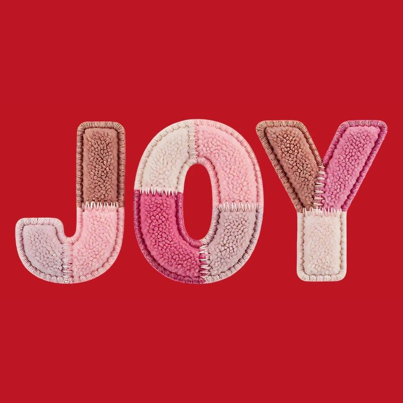 Joy Patchwork Pink Fabric Lettering Handmade