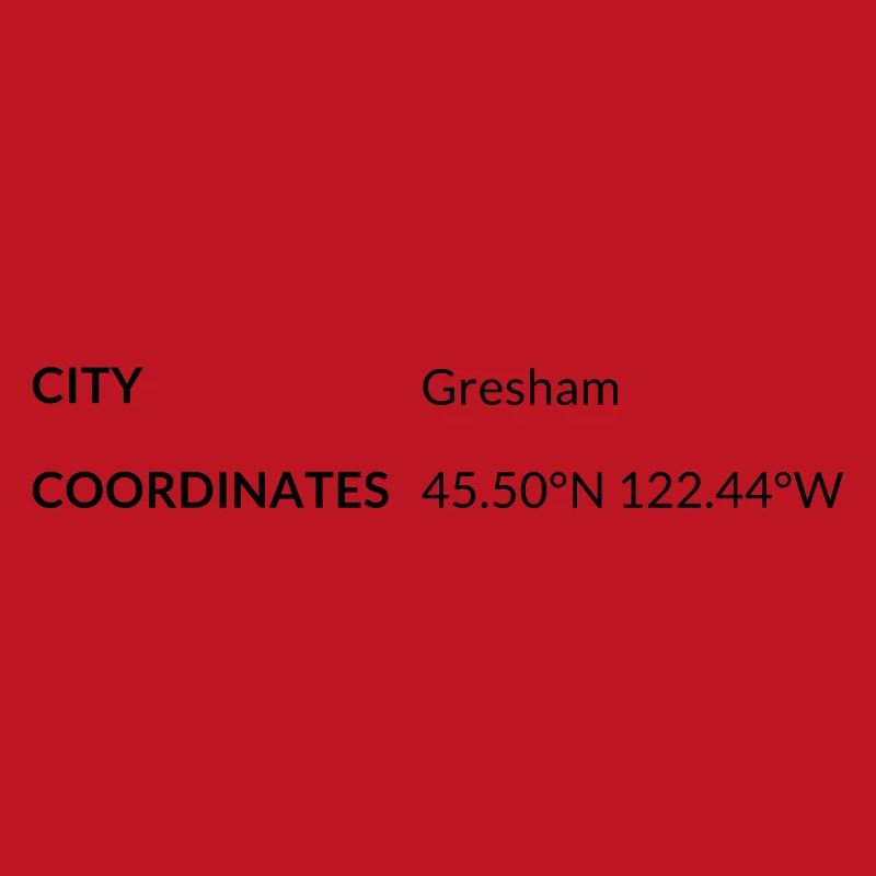 Coordonnées de Gresham, Oregon, États-Unis