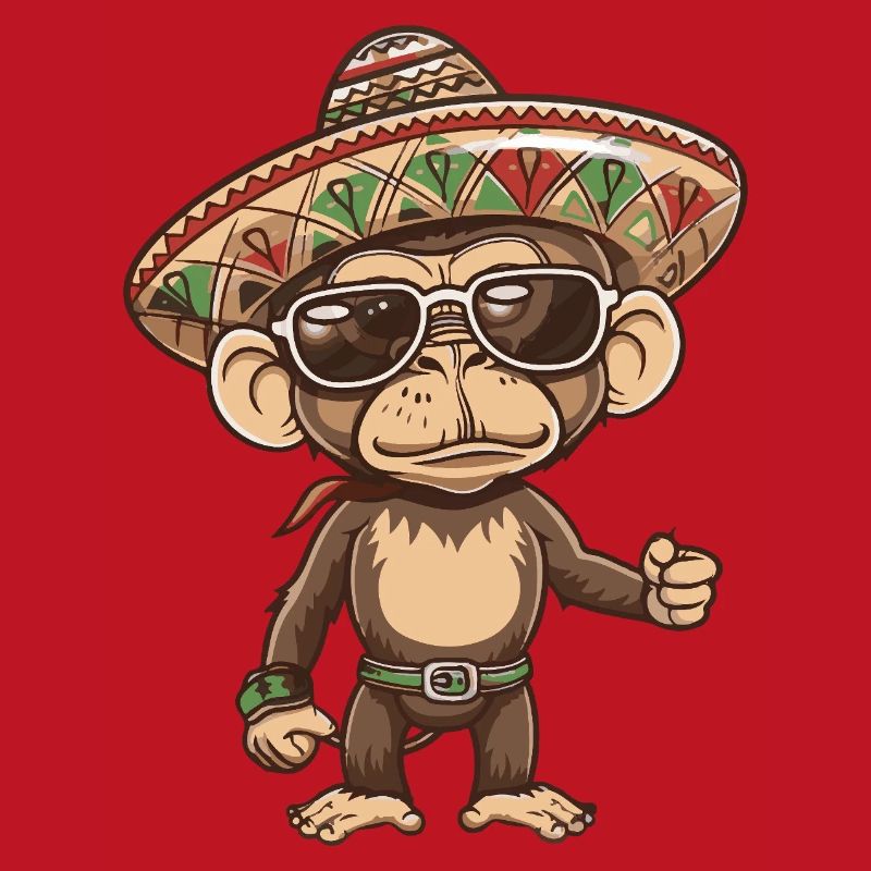 Monkey Comic Funny Sombrero
