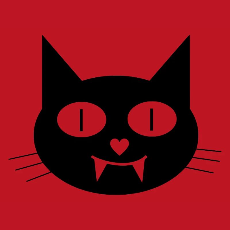 Halloween vampire cat with canines