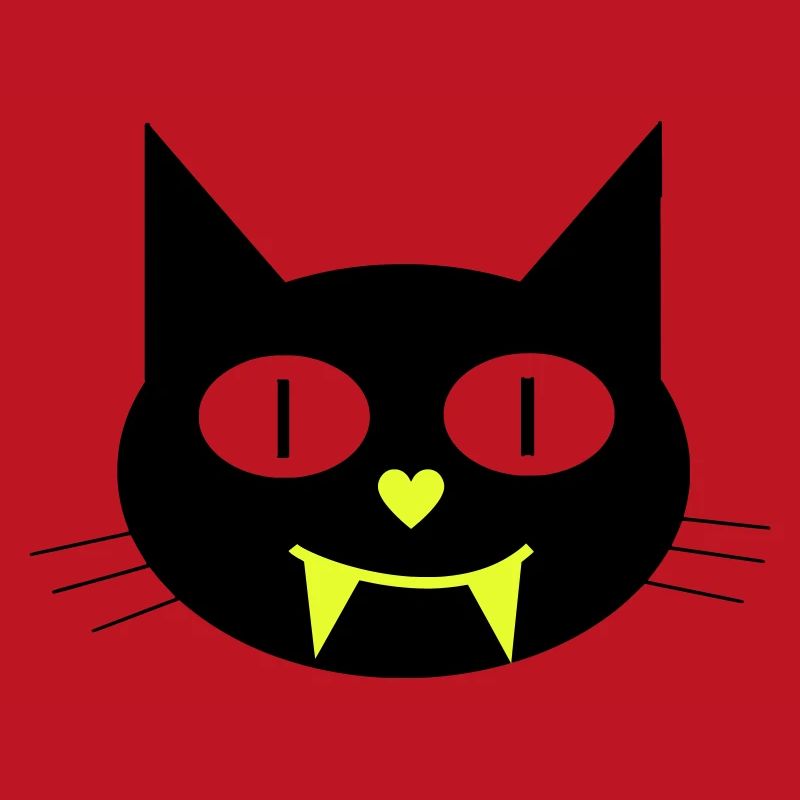 Chat vampire d’Halloween avec des chiens