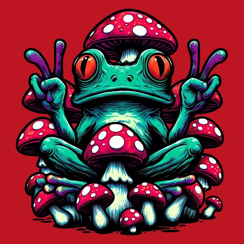 Frog with toadstool