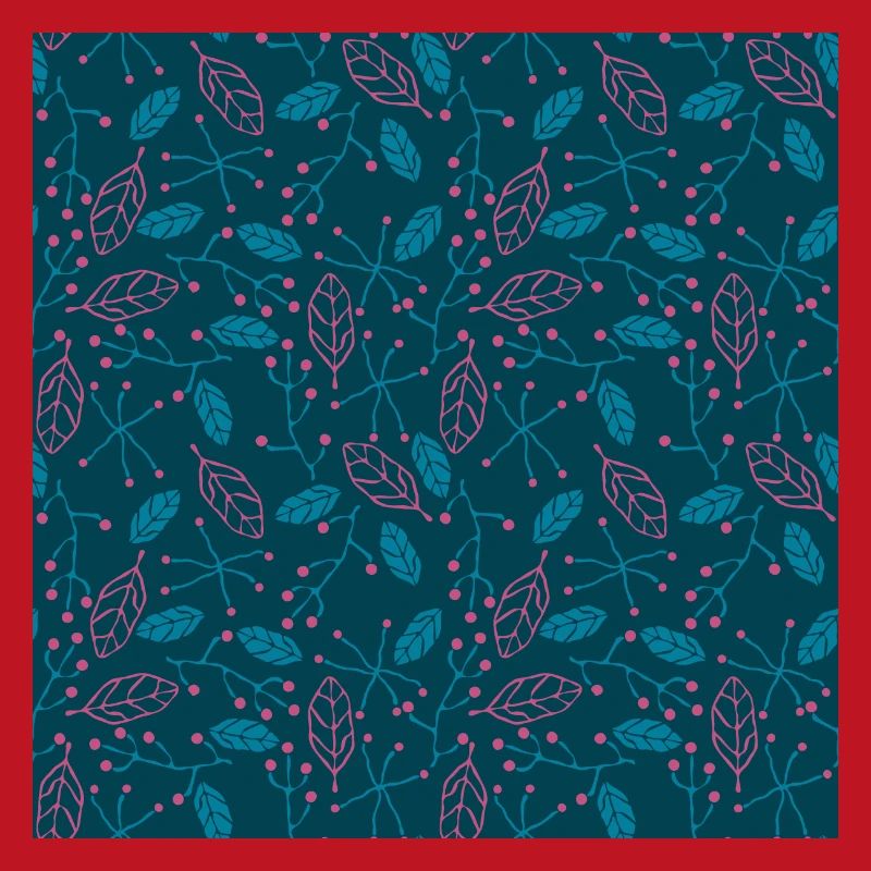 Leaves floral pattern pattern dark blue turquoise