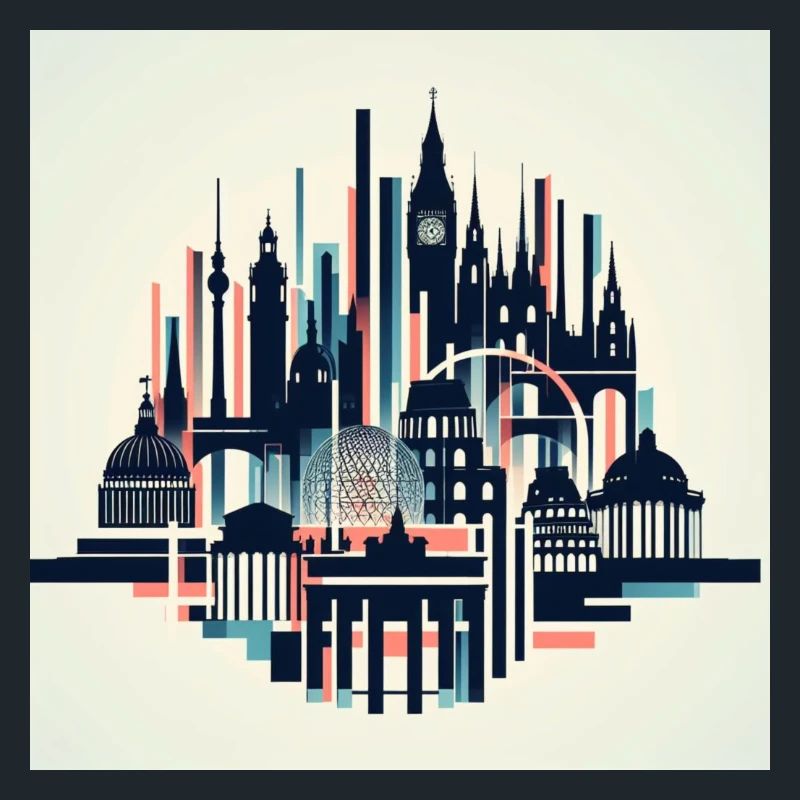Bunte Stadtsilhouette