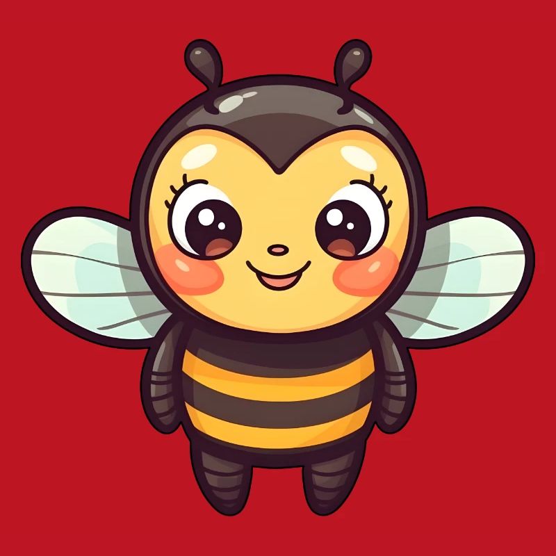Small, cute bee in comic style