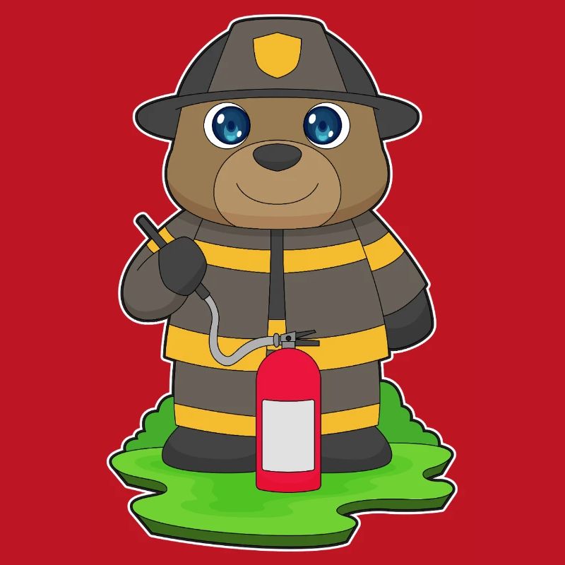 Bear Firefighter Fire Extinguisher Fire Brigade