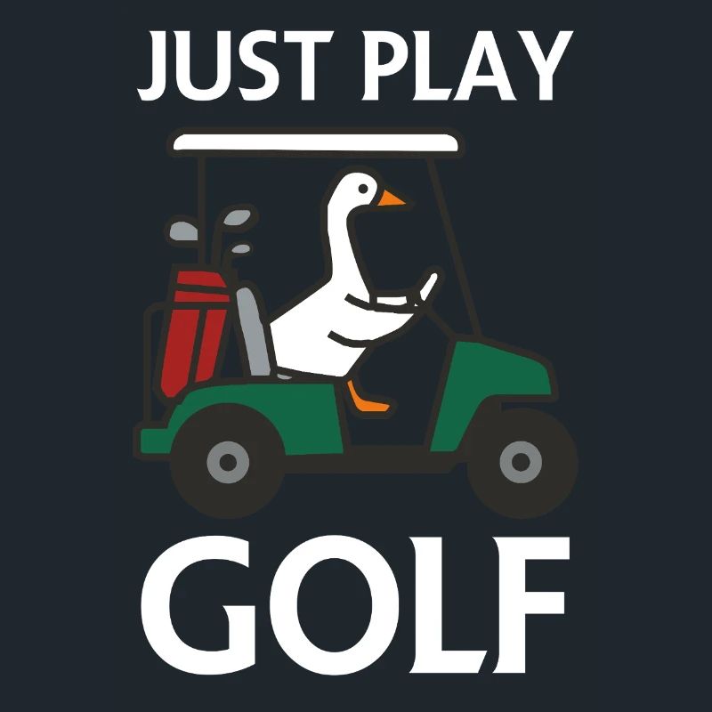 Un canard dans une voiturette de golf – Jouez simplement au golf