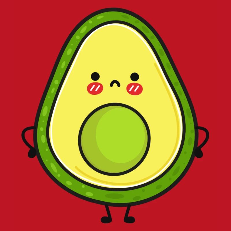 Cute and grumpy avocado