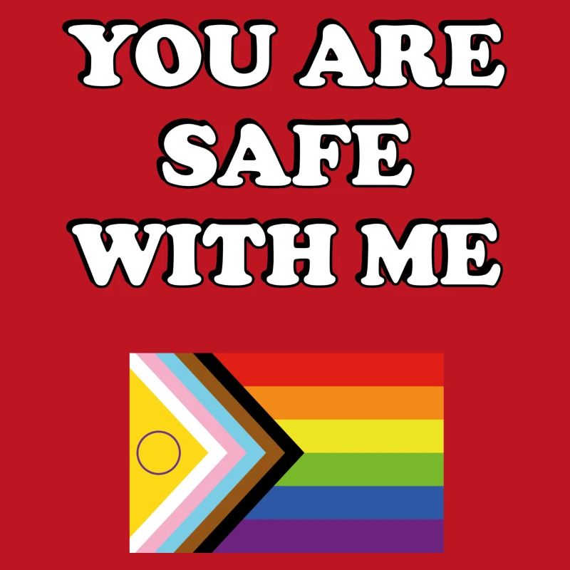 Vous êtes en sécurité avec moi Drapeau de progrès de la fierté inclusive