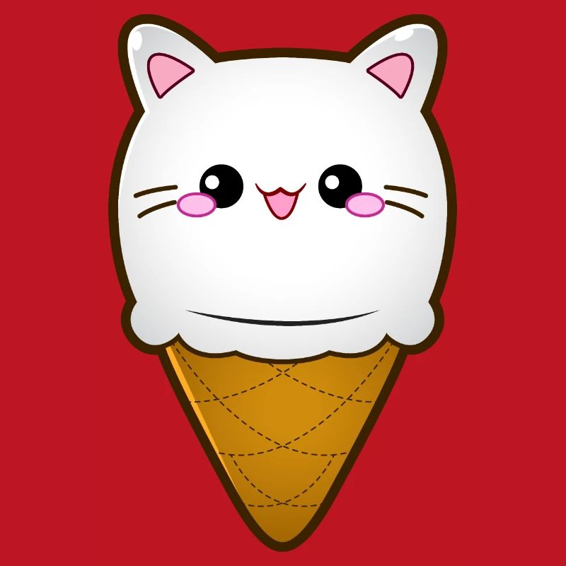 Crème glacée Chat Crème glacée Chat glace Boule de crème glacée à la vanille