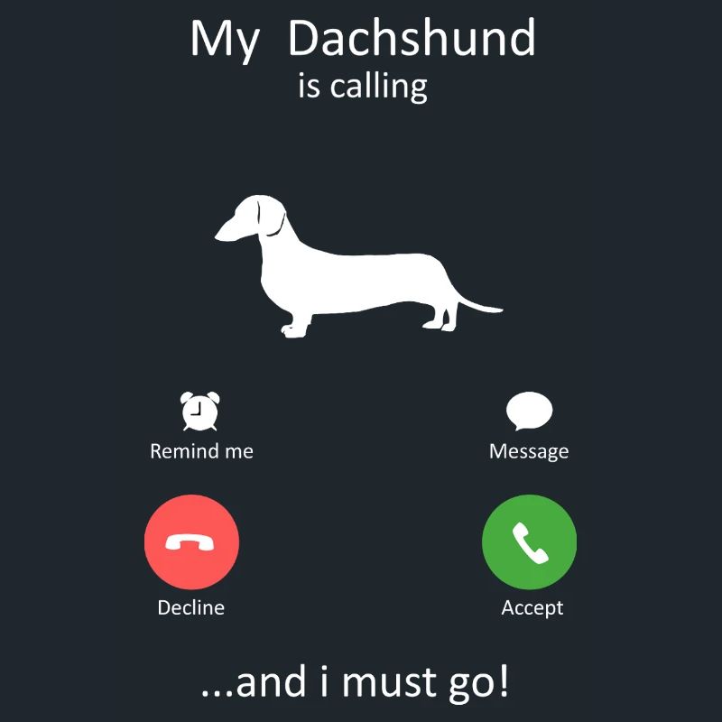 Dachshund Dog Calling Smartphone Interface Art