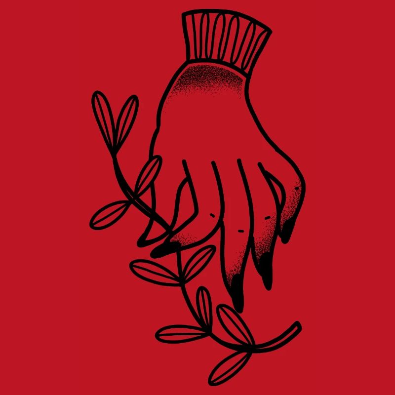 Boho Witchy Hand And Olive Leaf Down