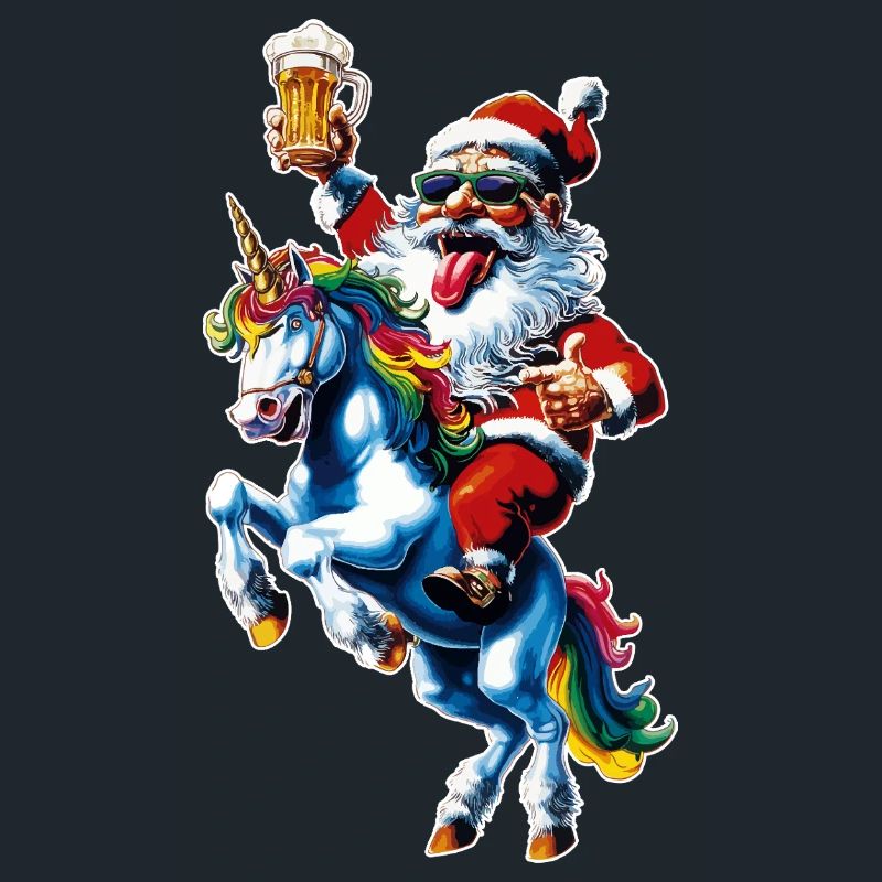 Weihnachtsmann Bier Einhorn Weihnachten