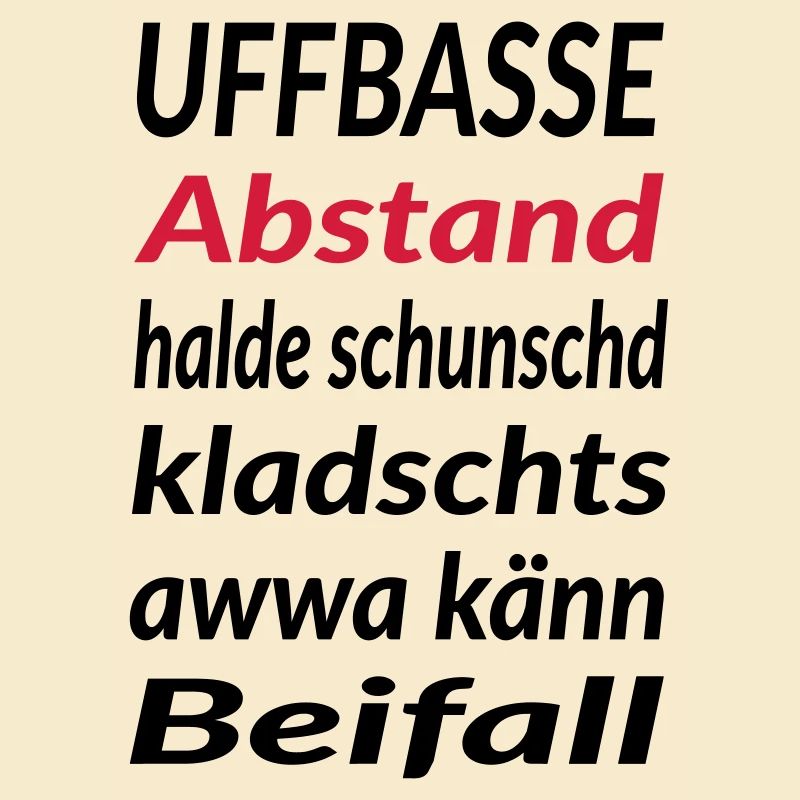 Uffbasse Abstand halde