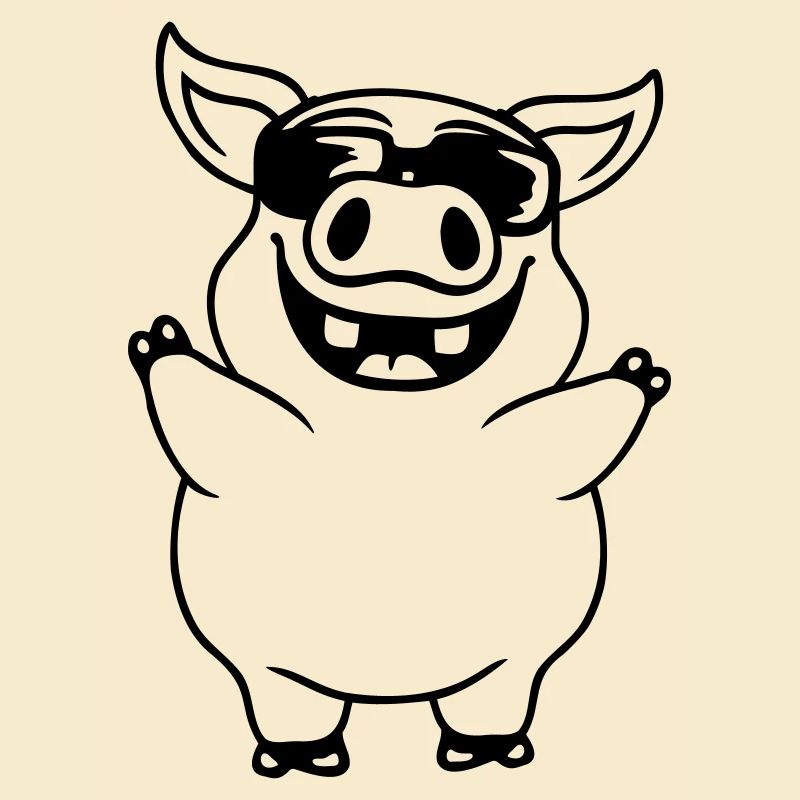 Cool Sunglasses Pig Comic