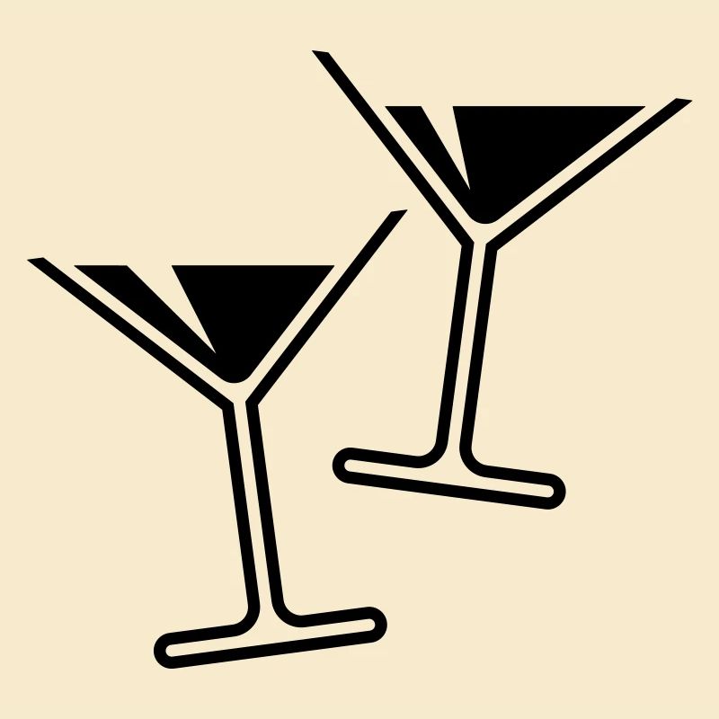 2 Cocktailgläser / Cocktail / Martini – (Black)