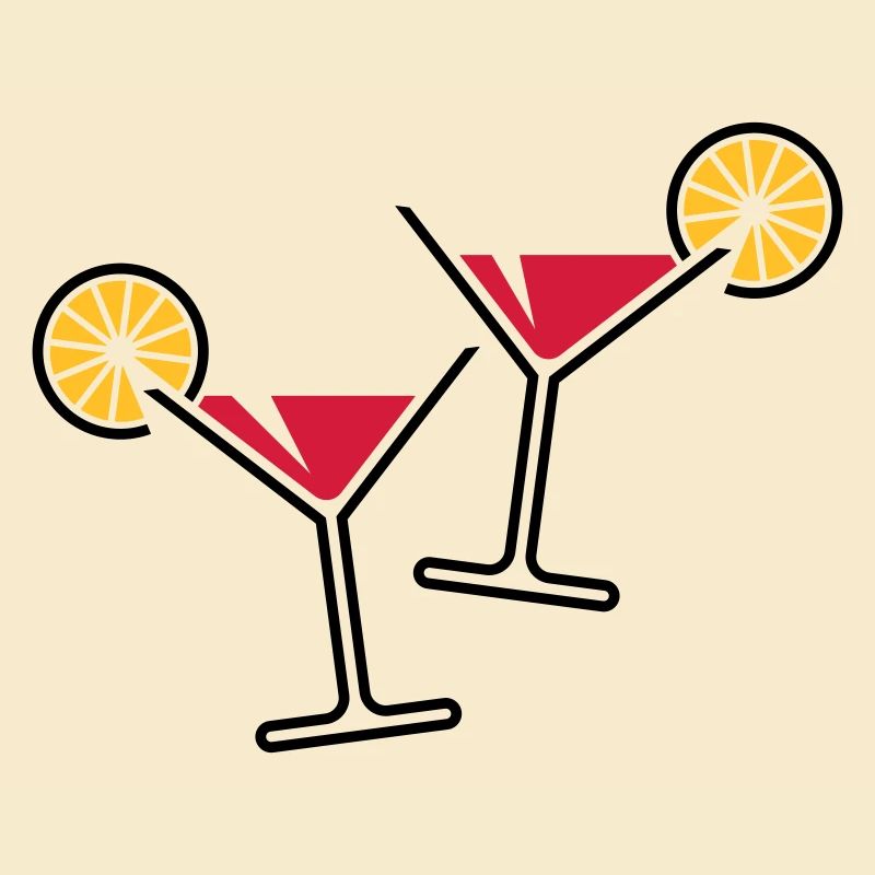 2 Cocktailgläser / Cocktail / Martini + (Rot)