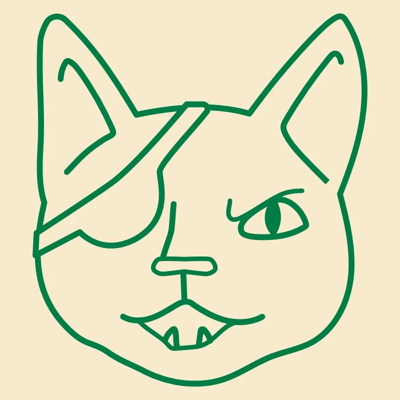visage de chat pirate en colère