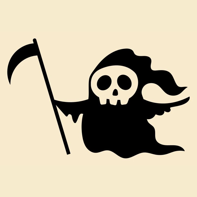 Wandelnder Todesschädel mit einer Sense