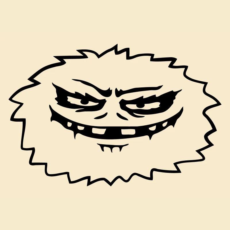 Comic hairy evil monster