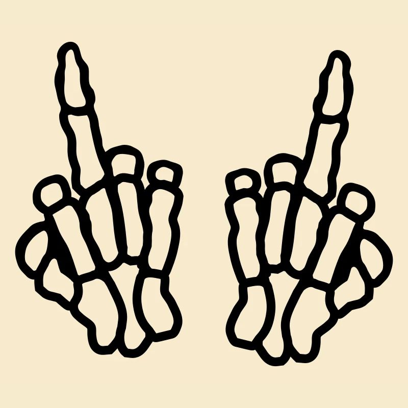 Bone 2 hands middle finger