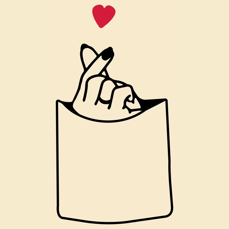 Poche main et coeur