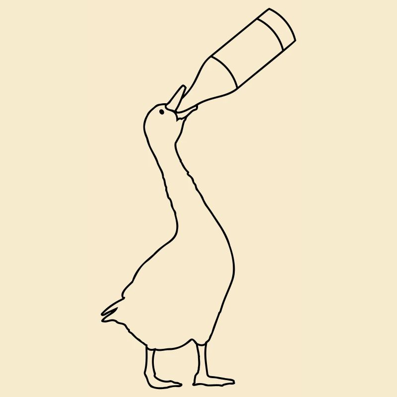 Gans säuft Bier