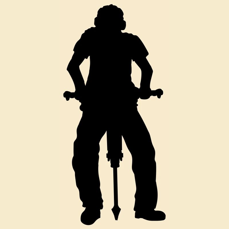 Ouvrier de la construction Jackhammer Silhouette