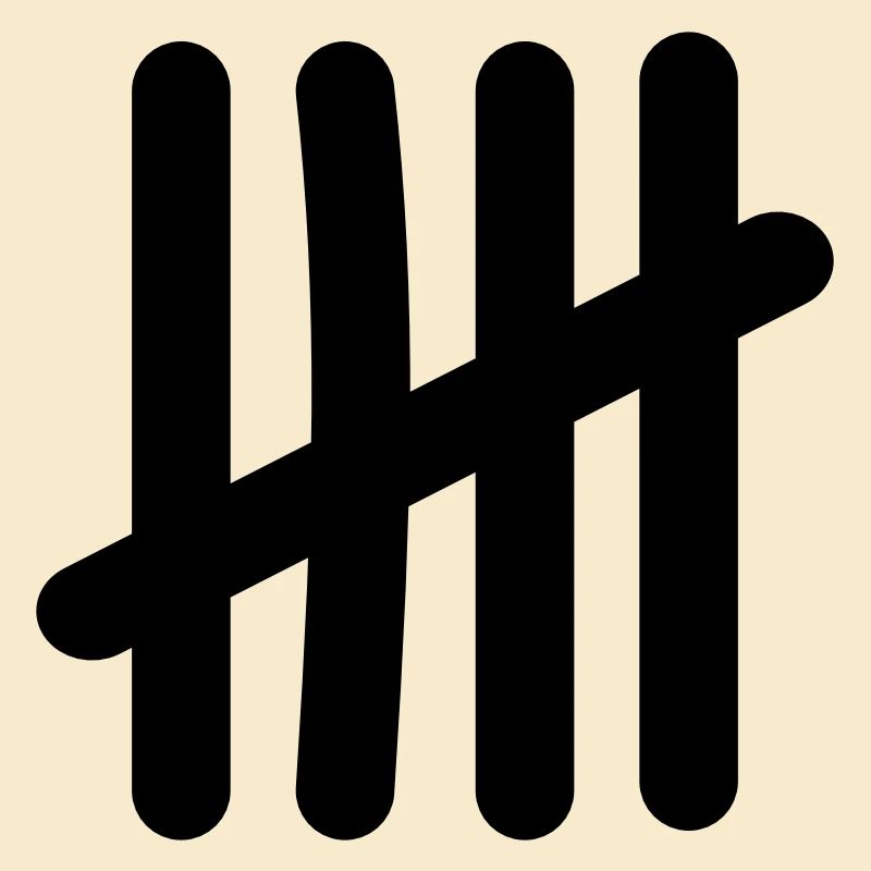 Symbole de liste de comptage - 5 tirets