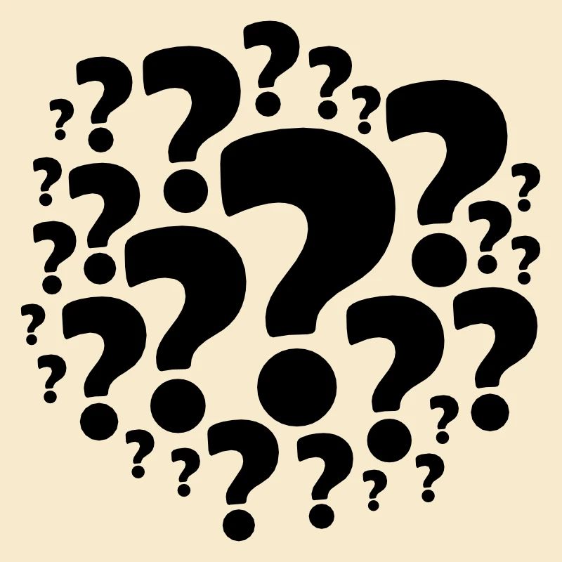 De nombreux symboles de points d’interrogation