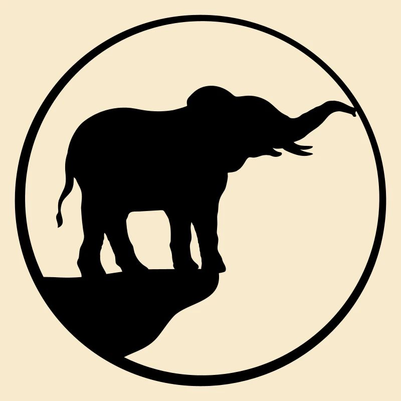 Klippe Mond Elefant Silhouette