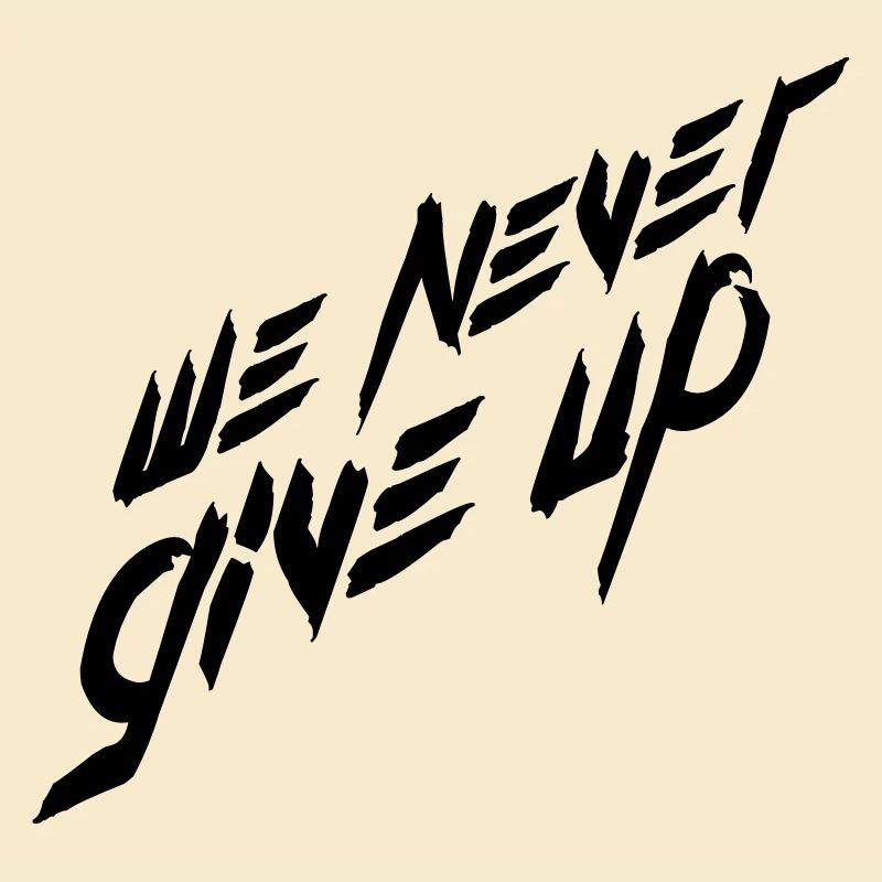 brush strokes team logo we never give up never a