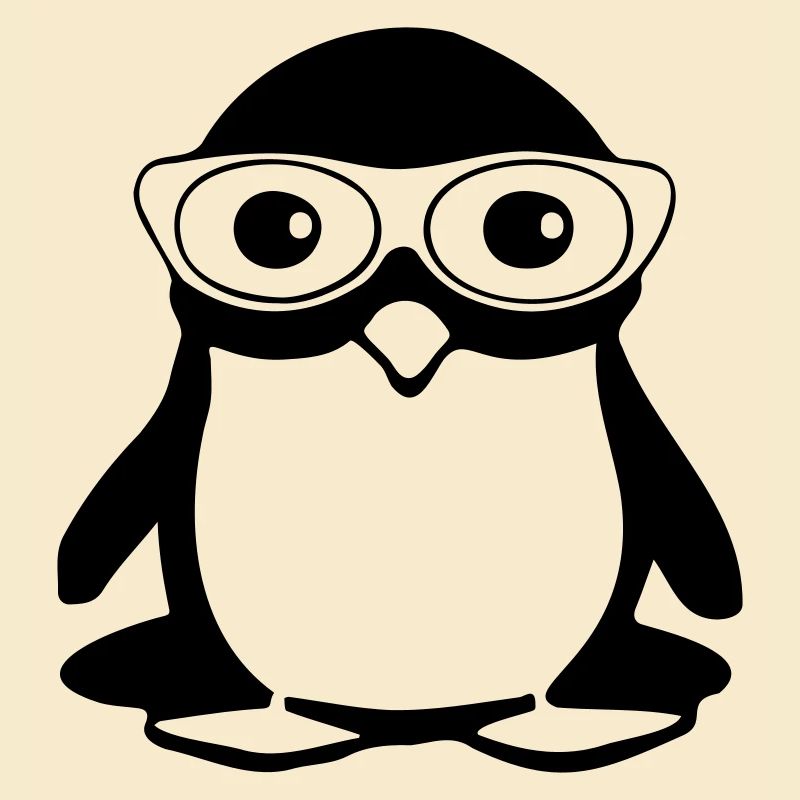 Penguin with glasses, vector illustration
