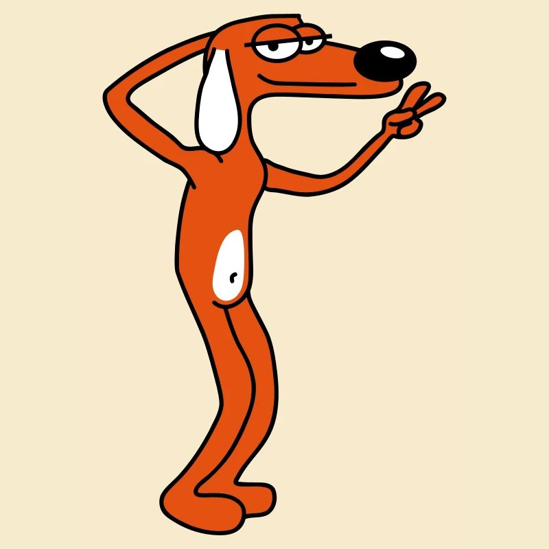 Dog Chilled Guy Peace Hand Sign Relaxed