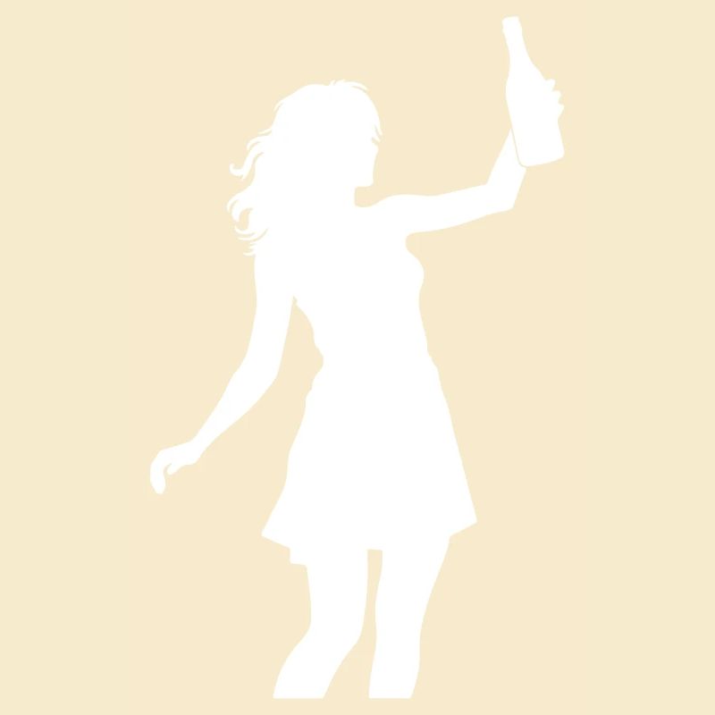 Silhouette de fêtarde célébrant la consommation d’alcool