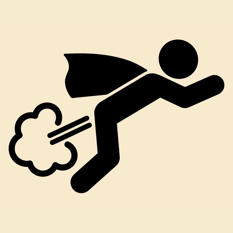 Super man Flying by fart jet engine