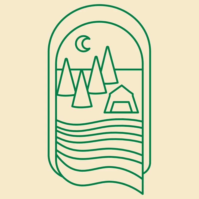 BOHO Waldcamp mit Bäumen und Fluss