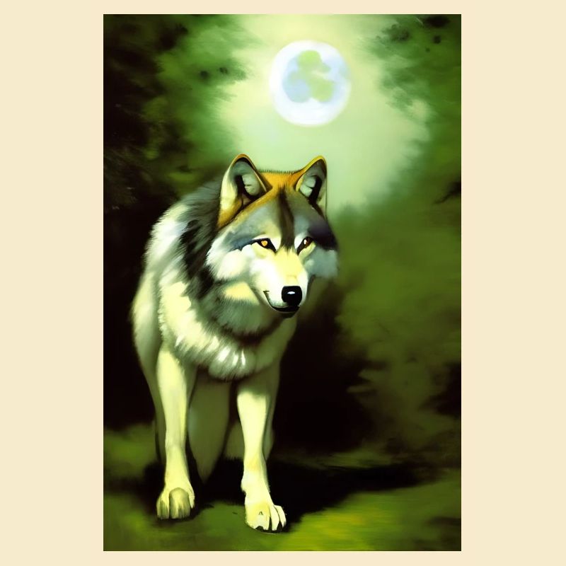 Wolf und Mond
