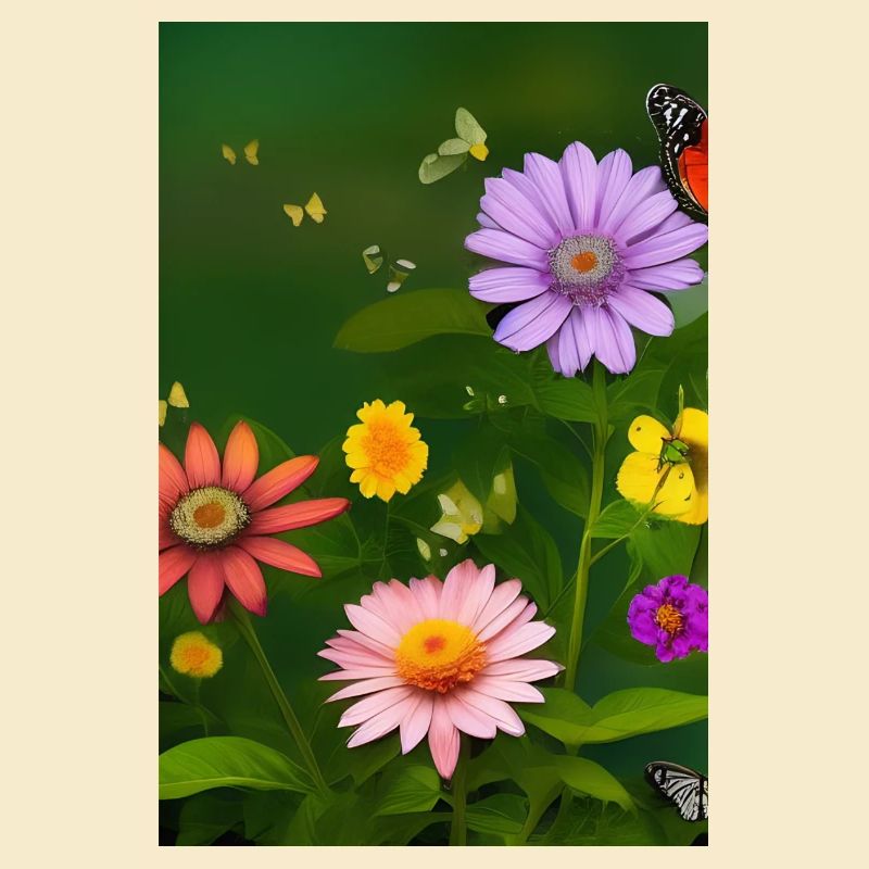 Flowers and butterfly