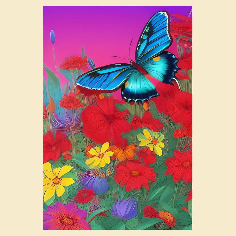 Blumen und Schmetterling