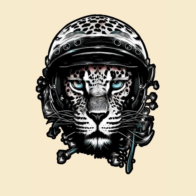 Gepard, Leopard mit Helm , Digital
