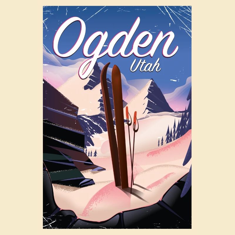 Affiche de ski Ogden Utah