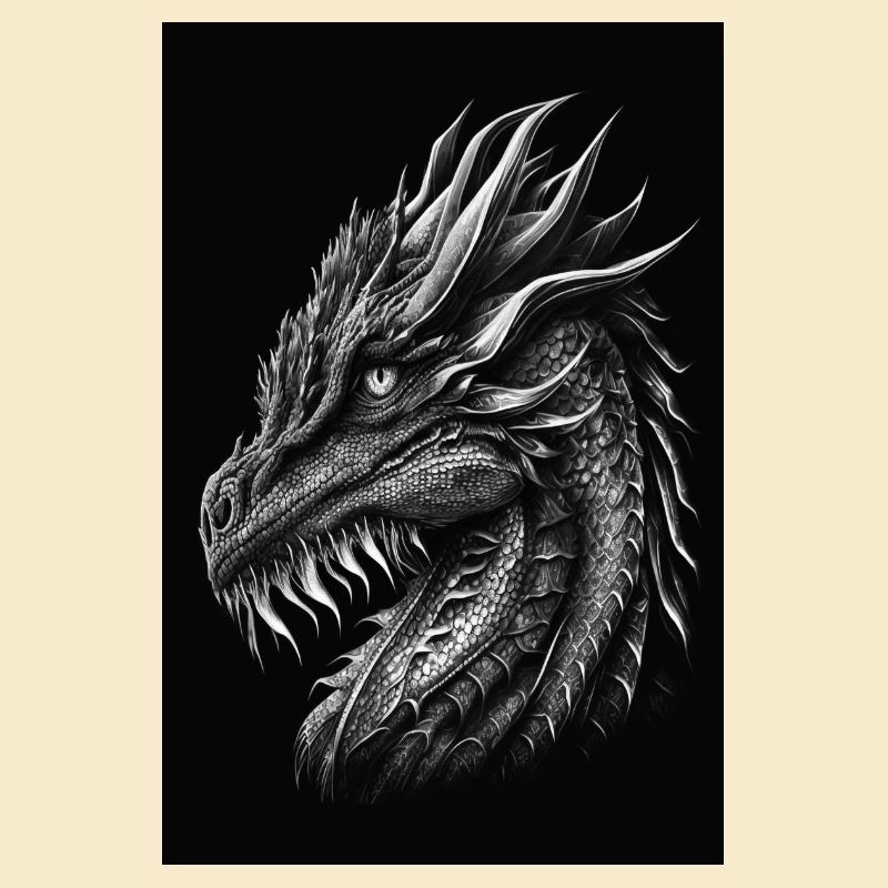 dragon noir et blanc